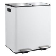 SPIRELLA Mat bijela željezna kanta za smeće 2x20 l za odvojeni otpad/s pedalom Aliya 