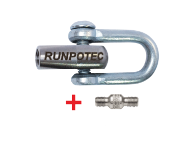RUNPOTEC Ravna karika, nehrđajući čelik + RTG navoj Ø12 mm + spojnica + završna kapa