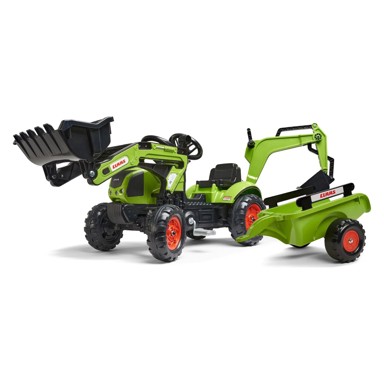 Traktor CLAAS, sa prikolicom, prednji utovarivač i stražnji bager