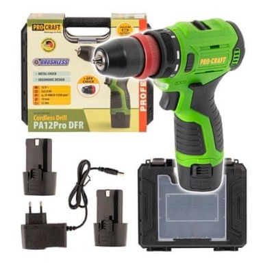 PROCRAFT Akumulatorski odvijač PA12Pro DFR-2B-C, zelena