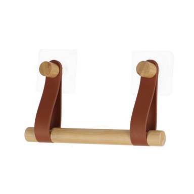 TENDANCE Držač WC papira, bambus/imitacija kože, smeđi