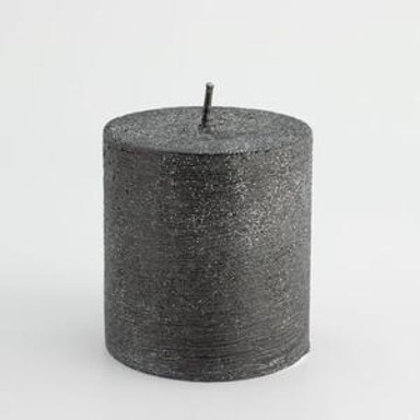 Svijeća metalik 6.8 x 7.2 cm, crna