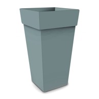 PLANA PVC tegla visoka Melrose s rezervom vode i kotačićima 40cm kvadratna siva