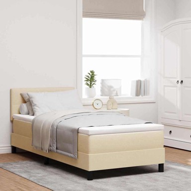 Box spring krevet s madracem 80x200 cm, krema, tkanina