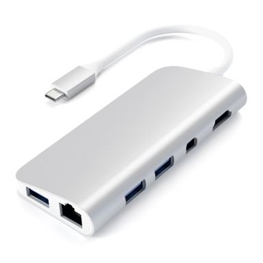 SATECHI USB hub TYPE-C MULTIMEDIA ADAPTER, silver
