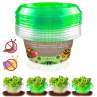 NIKCORP Ovratnici protiv puževa, PET prstenovi za sadnice, Ø 24 cm, zeleni/prozirni, 24 kom