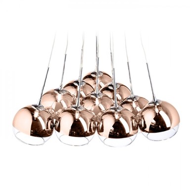 RENDL Viseća svjetiljka Astral, bakar, staklo/prozirno staklo, 230 V / 12 V, G4, 10x20 W 