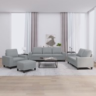 Set sofa 4-dijelni, od tkanine, svjetlosivi