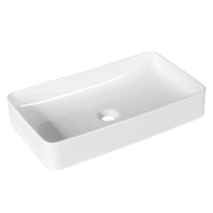 NORTHIX Keramički umivaonik s odvodom, 60x35x11 cm, bijeli