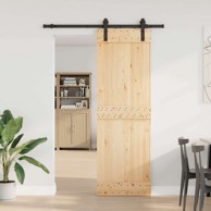 Klizna vrata Narvik, 70 x 210 cm, 152,5 cm, prirodna i crna