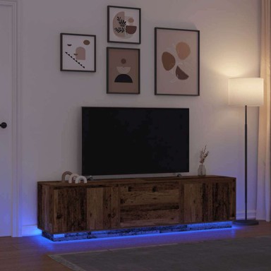 TV ormarići s LED svjetlima, 2 kom, boja drva, 193.5x41x50 cm