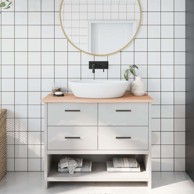 Kupaonska radna ploča, 100 x 40 x 2 cm, netretirano masivno drvo