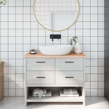 Kupaonska radna ploča, 100 x 40 x 2 cm, netretirano masivno drvo