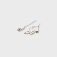 ROLINE USB kabel USB2.0 8pin + MicroB + USB-C 1.0 m bijeli