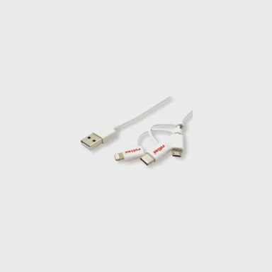 ROLINE USB kabel USB2.0 8pin + MicroB + USB-C 1.0 m bijeli