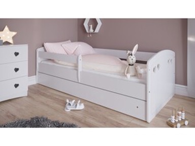 Drveni dječji krevet Julia s ladicom, bijeli, 160x80cm