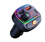 SWISSTEN FM transmiter, Bluetooth, handsfree, RGB, brzo punjenje 15 W, USB-C, USB-A
