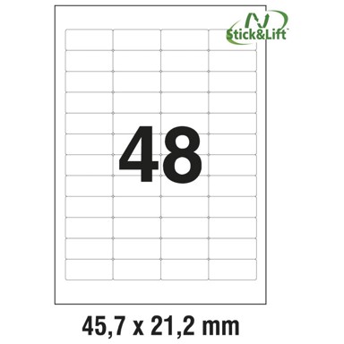 ZWECKFORM Odljepljive etikete ILK, 45,7 x 21,2 mm, 25 listova