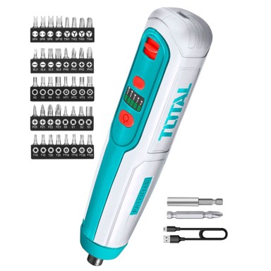 TOTAL akumulatorski odvijač 4 V s 40 nastavaka, USB-C, TSDLI0403