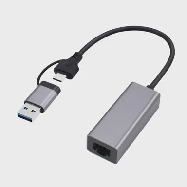 GEMBIRD Adapter A-USB3AC-LAN-01 USB 3.1 + type-C Gigabit network adapter, siva