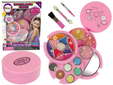 Beauty set, okrugla paleta, sjajilo, ružičasta
