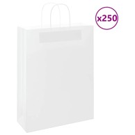 Papirnate vrećice 250 kom s ručkama 32x12x42 cm, bijele