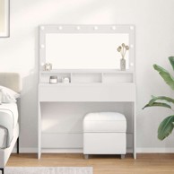 Toaletni stol s LED svjetlima 100×41×135 cm, bijeli