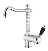 SAPHO KIRKÉ BLACK Kuhinjska miješalica, stojeća, retro, krom, crna ručka