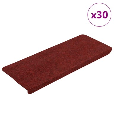 Samoljepljivi otirači za stepenice 30 kom crveni 65x24,5x3,5 cm