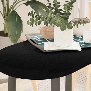 Stolna ploča tamnosmeđa 80x40x4 cm ovalna masivna hrastovina