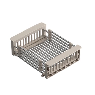 QUADRON Ocjedna košara s bež ručkama 30,5-44,0x22,5x9,2 cm