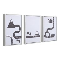 KAVE HOME Set od 3 crno-bijele slike Nisi 30x42 cm