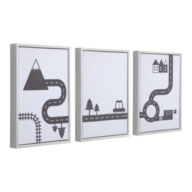 KAVE HOME Set od 3 crno-bijele slike Nisi 30x42 cm