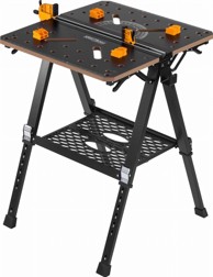 NIKCORP Sklopivi radni stol s 454 kg nosivosti, 70 × 65 cm radna ploča, MDF i čelik, 7 razina podesive visine 60-92 cm, sustav stezanja, modularni, set s priborom