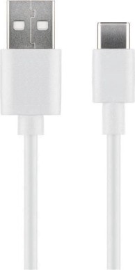 USB-C na USB-A kabel, verzija 2.0, brzina 480 Mbps, duljina 2 m, bijela