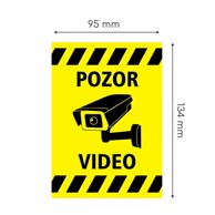 TECH TRADE Naljepnica A6 UPOZORENJE VIDEO, žuta