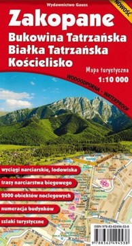 GAUSS turistička karta Zakopanog, Bukowine Tatrzańske, Białke Tatrzańske i Kościeliska 1:10 000, kaširana