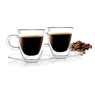 VIALLI DESIGN Set od 2 šalice s dvostrukim staklenim stijenkama Amo Espresso, 50 ml