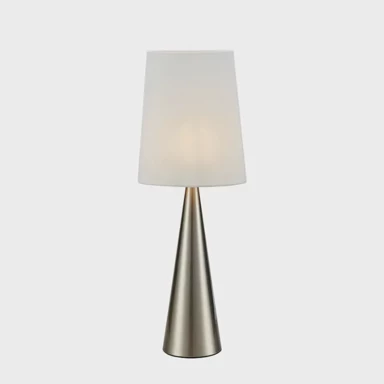 Stolna lampa Conus, E14, nikal/bijela