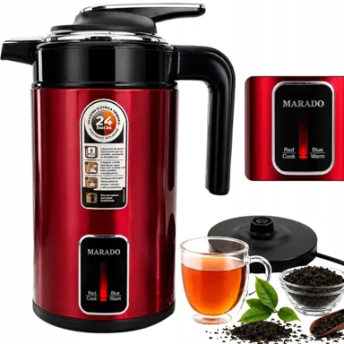 VERK Električno kuhalo za vodu 3,5 L 1500 W, crveno