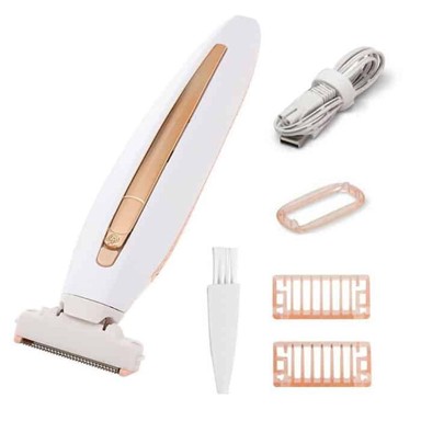 NETSCROLL Bežični odstranjivač dlačica LadyCare, LED svjetlo, USB punjenje, set nastavaka