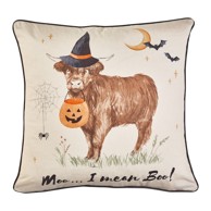 CATHERINE LANSFIELD Ukrasni jastuk s motivom noći vještiva 45x45 cm Halloween Highland Cow 