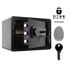 NIKCORP Oklopni kućni biometrijski sef, otisak prsta i šifra, dimenzije 25 × 35 × 25 cm, čelik, crna
