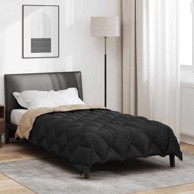 Zimska pokrivača 220x155 cm, mikrovlakna, crna i taupe