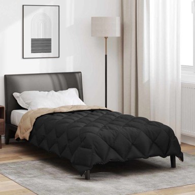 Zimska pokrivača 220x155 cm, mikrovlakna, crna i taupe