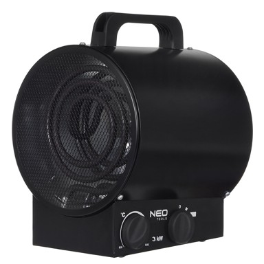 NEO TOOLS Industrijska grijalica 90-066 ELEKTRIČNA, STAINLESS STEAL, 3000 W, crna