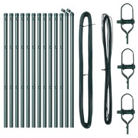 Stupovi ograde 13 kom Zelena Ø32 mm 80 cm galvanizirani čelik