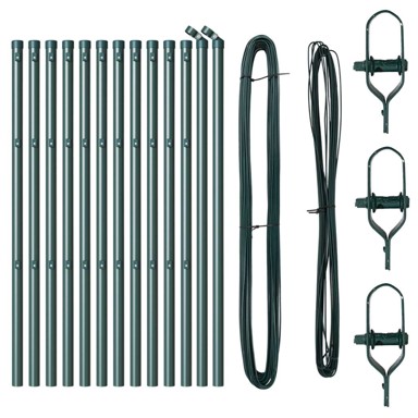 Stupovi ograde 13 kom Zelena Ø32 mm 80 cm galvanizirani čelik