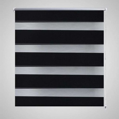 Rolo zavjesa zebraste crna 90 x 150 cm