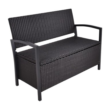 GARDEN PLEASURE Crna vrtna klupa od umjetnog ratana Ferrara